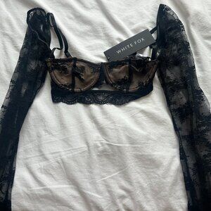 White Fox Top, Size XS, Black